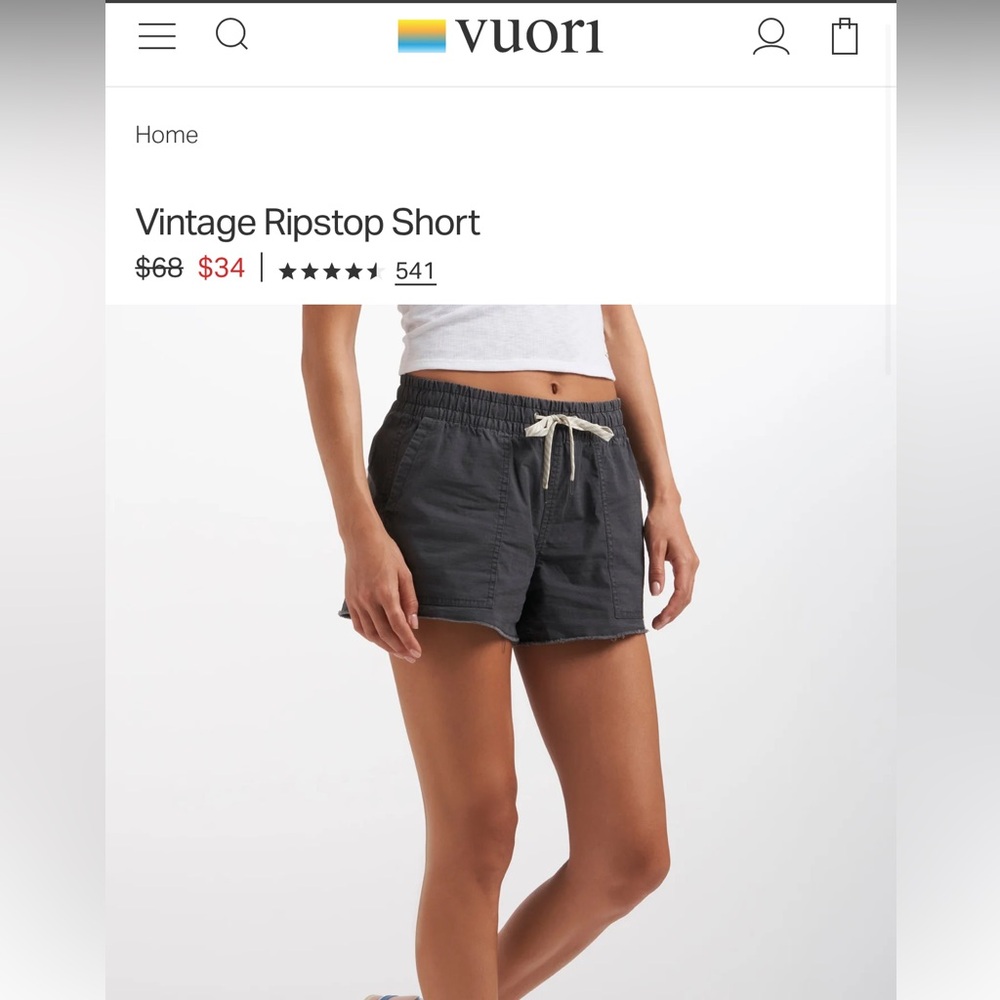 Vuori Vintage Ripstop Short